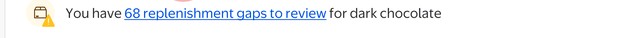 Highlighted top task: replenishment gaps to review