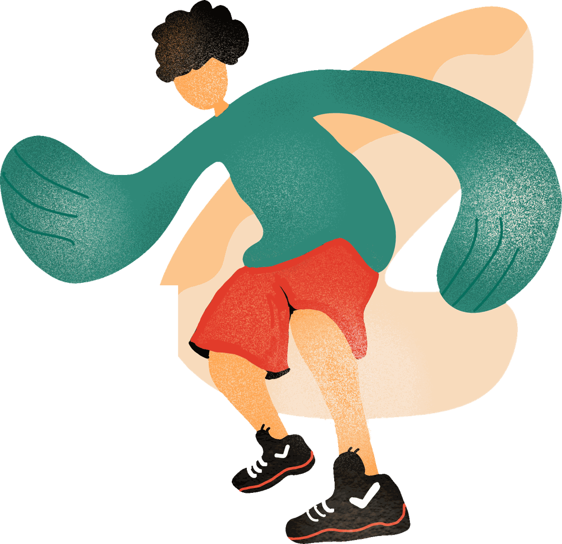 Illustration of a person mid-movement