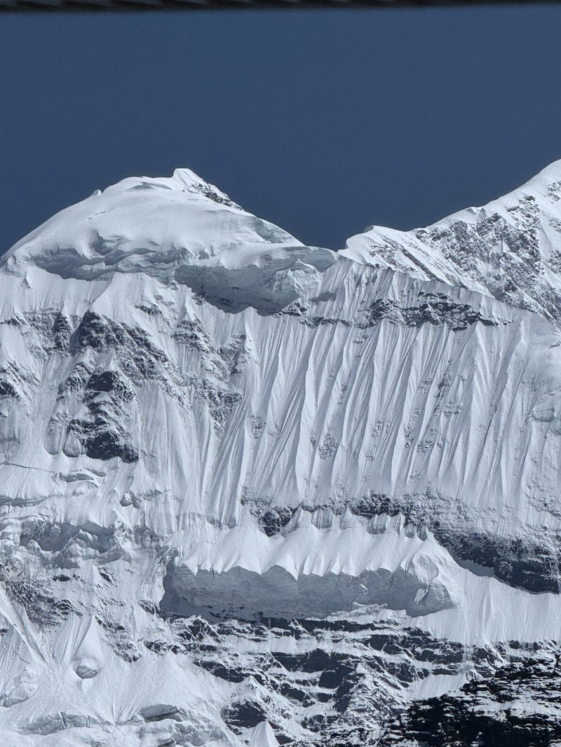 Close-up of a snow-covered Himalayan peak